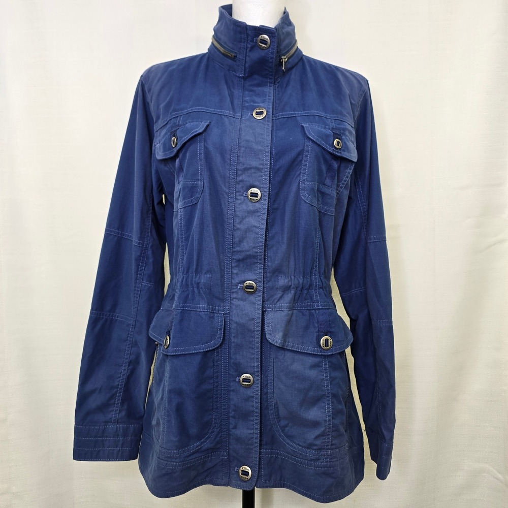 Kuhl Rekon Canvas Jacket Small Blue Military Utility Field Chore Coat Faded